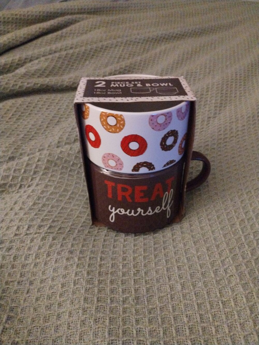 2 piece set- mug and bowl(Donuts/ Treat Yourself)
